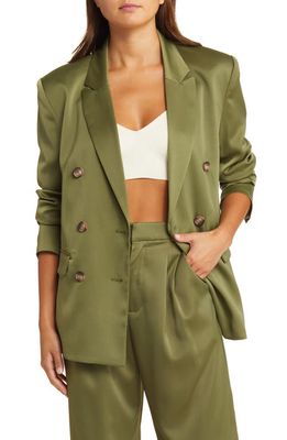 WAYF Oversize Double Breasted Blazer in Olive