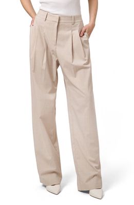 WAYF Pleated Trousers in Taupe/Pink Plaid