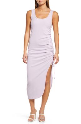 WAYF Replay Ruched Tank Midi Dress in Lavender