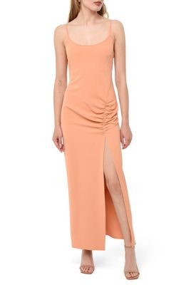 WAYF Ruched Slipdress in Orange