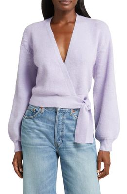 WAYF Sterling Wrap Sweater in Lilac