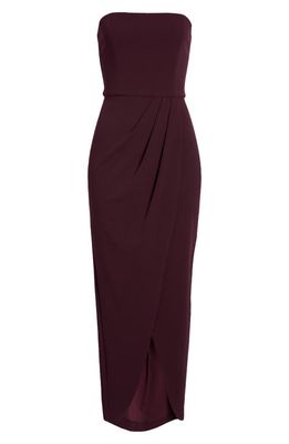 WAYF The Angelique Strapless Tulip Gown in Plum