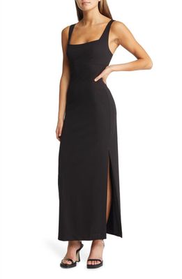 WAYF The Sharon Lace-Up Back Sheath Dress in Black