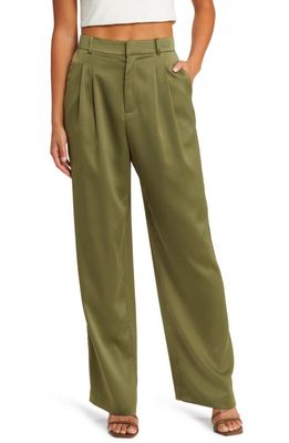 WAYF Wilson Pleated Trousers in Olive