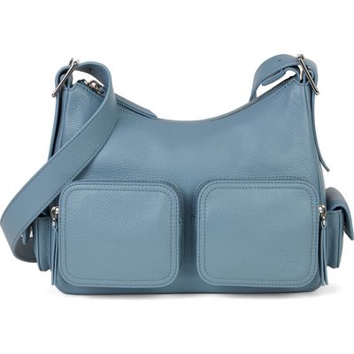 WE-AR4 The Cargo Leather Crossbody Bag in Ice Blue 