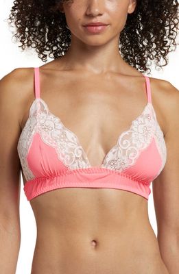 WE ARE HAH On the Double Lace Trim Soft Cup Bra in Rose Quartz