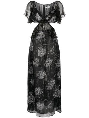 We Are Kindred Cerelia frilled silk midi dress - Black