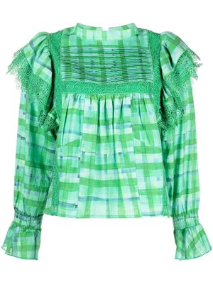 We Are Kindred Chloe check-pattern blouse - Green