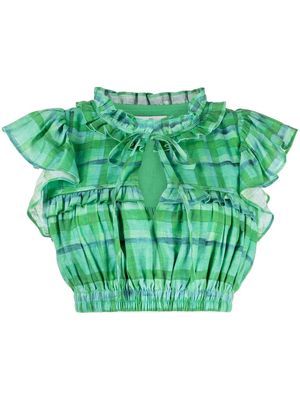 We Are Kindred Chloe tie-neck crop top - Green