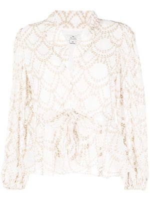 We Are Kindred Sienna embroidered peplum blouse - White