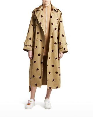 We Are Stars Printed Trench Coat
