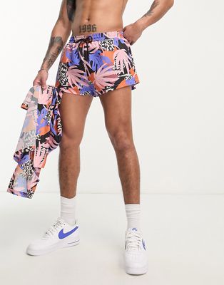 We Are We Wear jayce beach swim shorts in cabana tropical print - part of a set-Multi