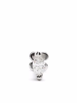 We by WHITEbIRD 18kt and 14kt white gold marquise diamond stud earring - Silver