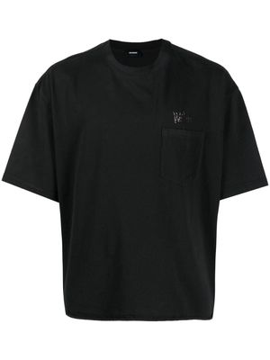 We11done appliqué-logo cotton T-shirt - Black
