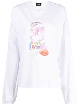 We11done bear-print cotton sweatshirt - White