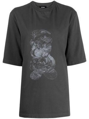 We11done bear-print cotton T-shirt - Grey