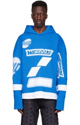 we11done Oversized Zurry Hoodie - Blue