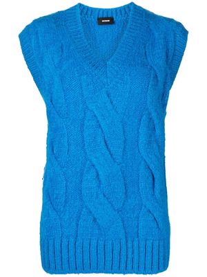 We11done cable-knit knitted vest - Blue