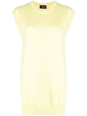 We11done cap-sleeved fine-knit dress - Yellow