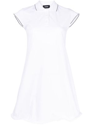 We11done contrast-stitching shirt dress - White