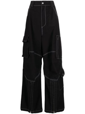 We11done cotton cargo trousers - Black
