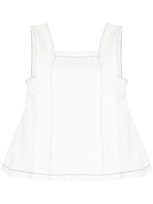 We11done cotton sleeveless cropped top - White