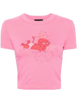 We11done Doodle Monster-print T-shirt - Pink