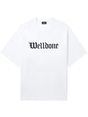 We11done Gothic logo-print cotton T-shirt - White