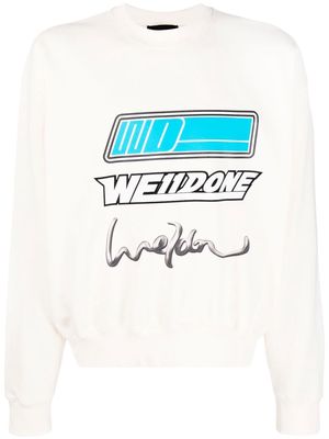 We11done graphic-print cotton sweatshirt - Neutrals