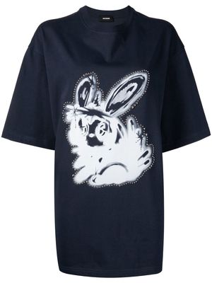 We11done graphic-print oversized T-shirt - Blue