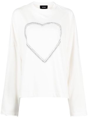 We11done heart-print cotton jumper - White