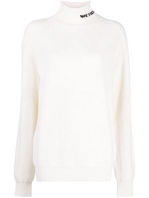 We11done intarsia-knit roll-neck jumper - White