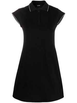 We11done lace-trim piqué mini dress - Black