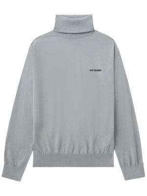 We11done logo-embroidered roll-neck top - Grey