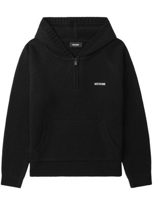We11done logo-embroidered zipped hoodie - Black