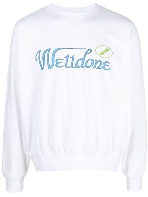 We11done logo-print cotton sweatshirt - White
