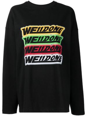 We11done logo-print crew-neck sweatshirt - Black
