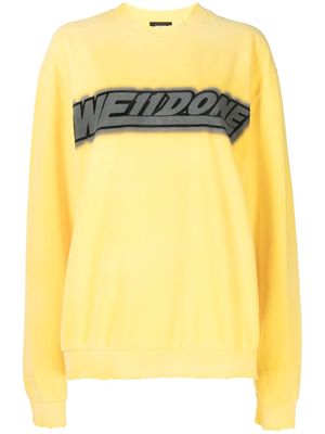 We11done logo-print crew neck sweatshirt - Yellow