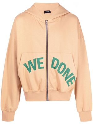 We11done logo-print jacket - Brown