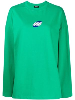 We11done logo-print long-sleeved T-shirt - Green