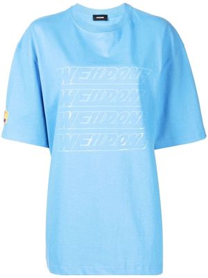 We11done logo-print short-sleeved T-shirt - Blue