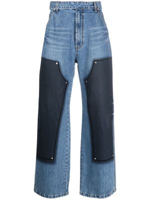 We11done loose-fit patchwork jeans - Blue