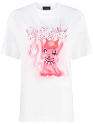 We11done Monster-print cotton T-shirt - White