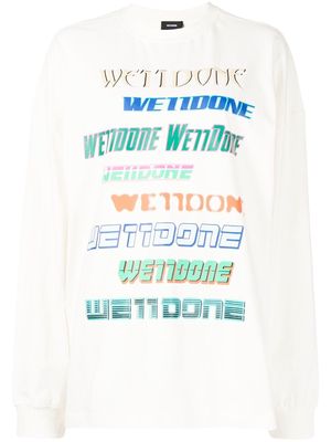 We11done multi-logo cotton sweatshirt - White