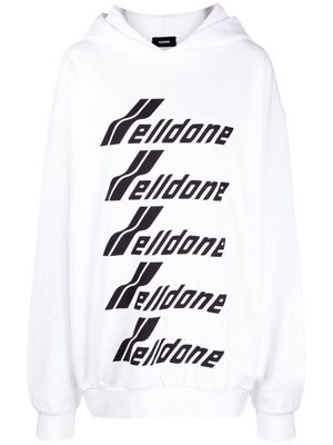 We11done Multiple Front Logo cotton hoodie - White