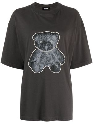 We11done Necklace Teddy-print cotton T-shirt - Grey