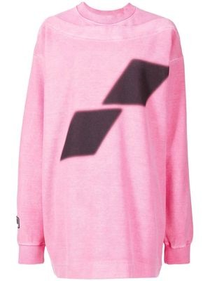 We11done oversize logo-print T-shirt - Pink