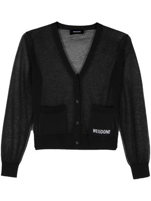 We11done sheer knitted cardigan - Black