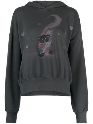 We11done teddy bear print hoodie - Grey
