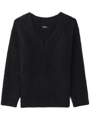 We11done V-neck mohair-blend jumper - Black